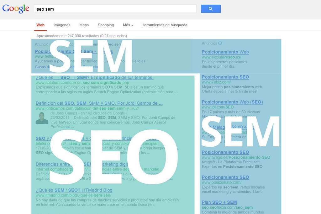 diferencias entre SEO y SEM